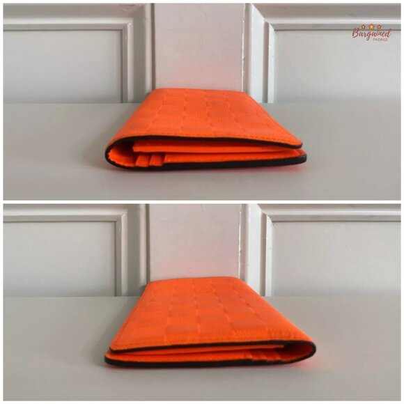 Authentic Louis Vuitton Orange Damier Infini Leather Brazza Bifold Wallet SP4182 - Picture 6 of 13